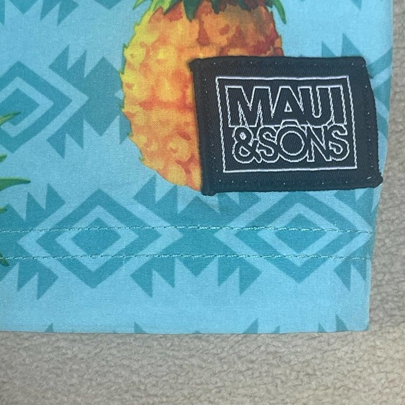 Maui And Sons Swim Trunk Mens 38 Drawstring Waist Pocket Multicolor Lightweight - Picture 3 of 14